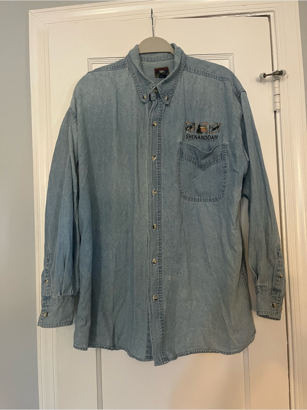 Light Blue Denim Button-Down Shirt